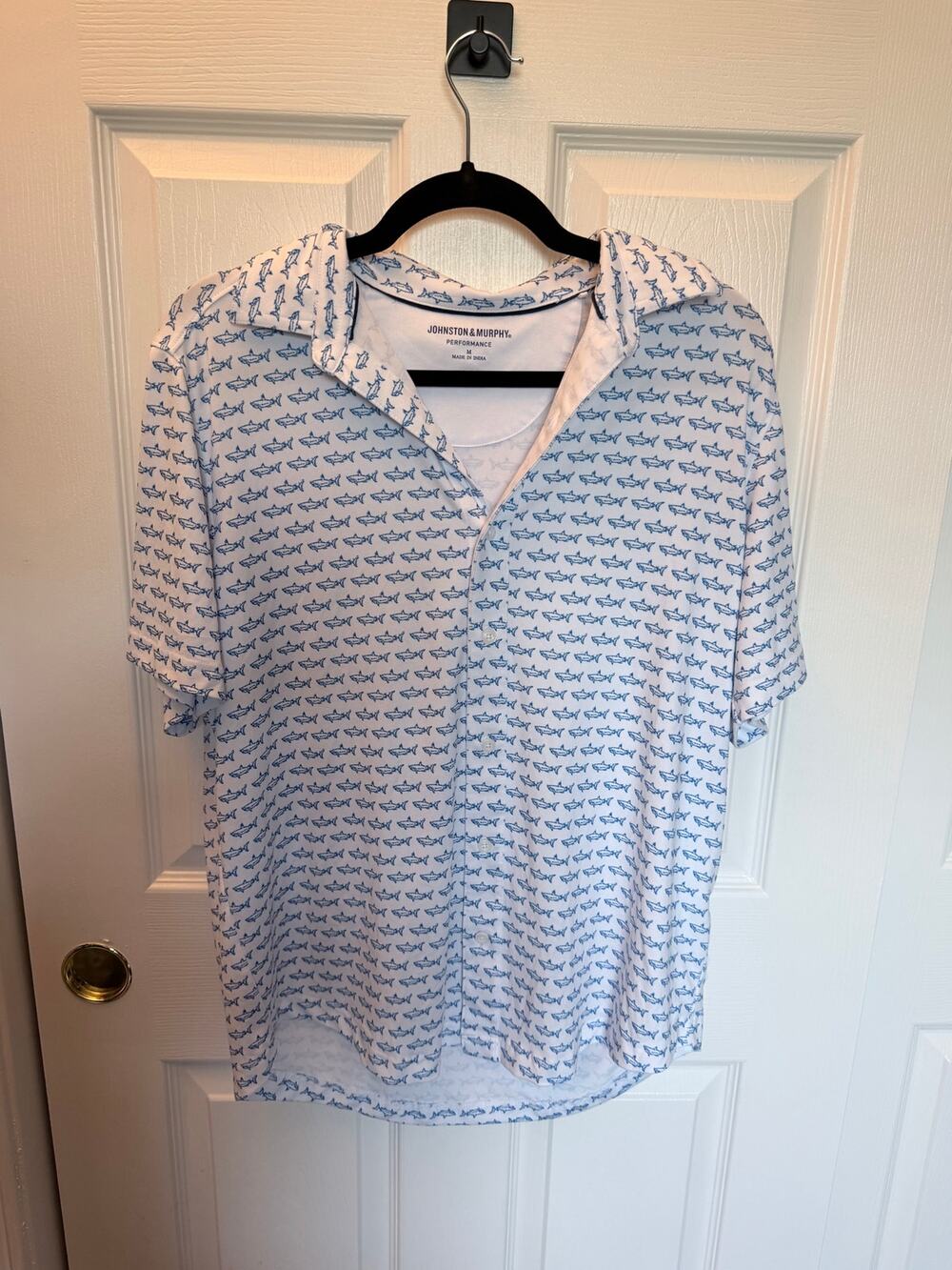 Johnston & Murphy Men’s XC4 Performance Cool Degree Polo Blue Shark Golf-Size M